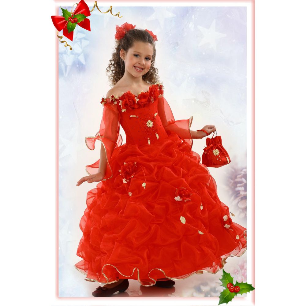 Нарядное платье Корзинка 1724 красное
