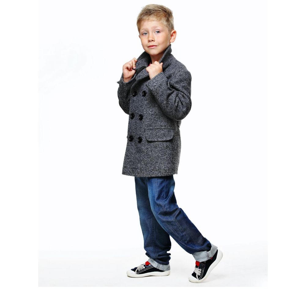 Пальто детское для мальчика D700 (Джинс)