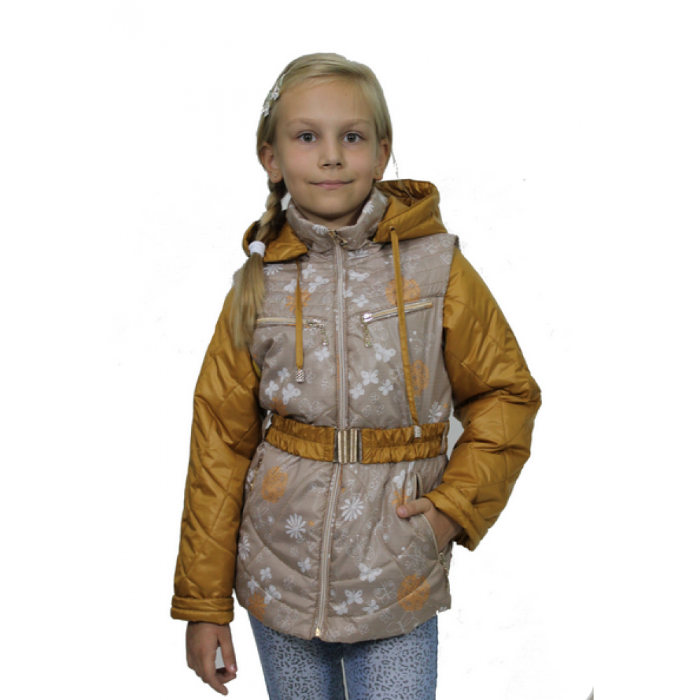 Куртка - жилет для девочки демисезонная Злата беж