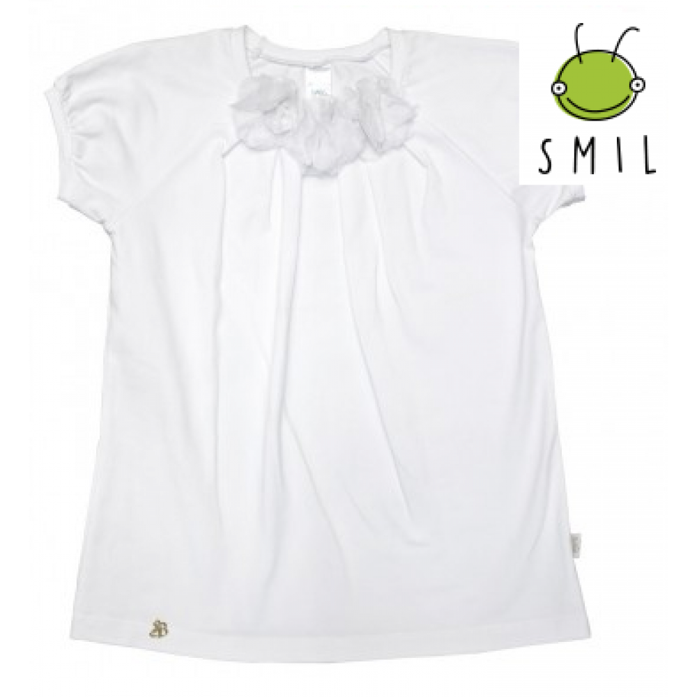 Блуза школьная короткий рукав 114423 / 114424 SMIL белый