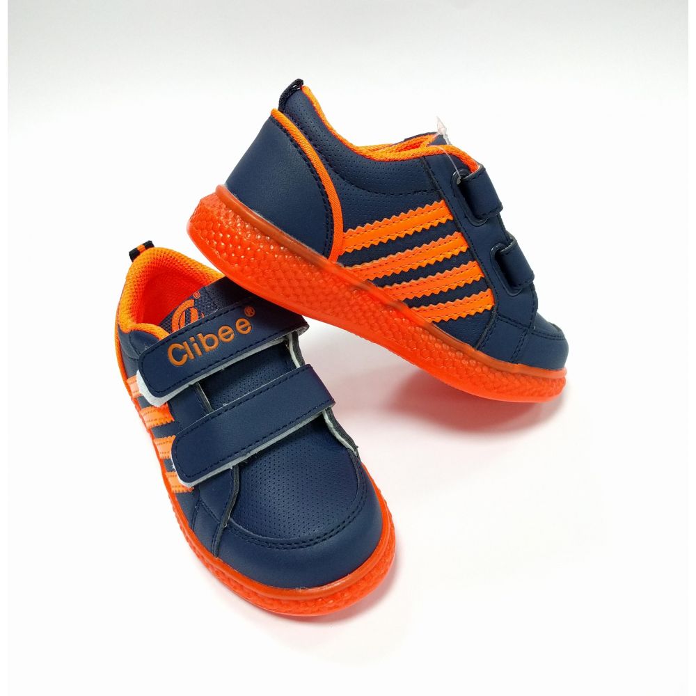 Кроссовки F620 светящиеся сине-оранжевый ТМ Clibee