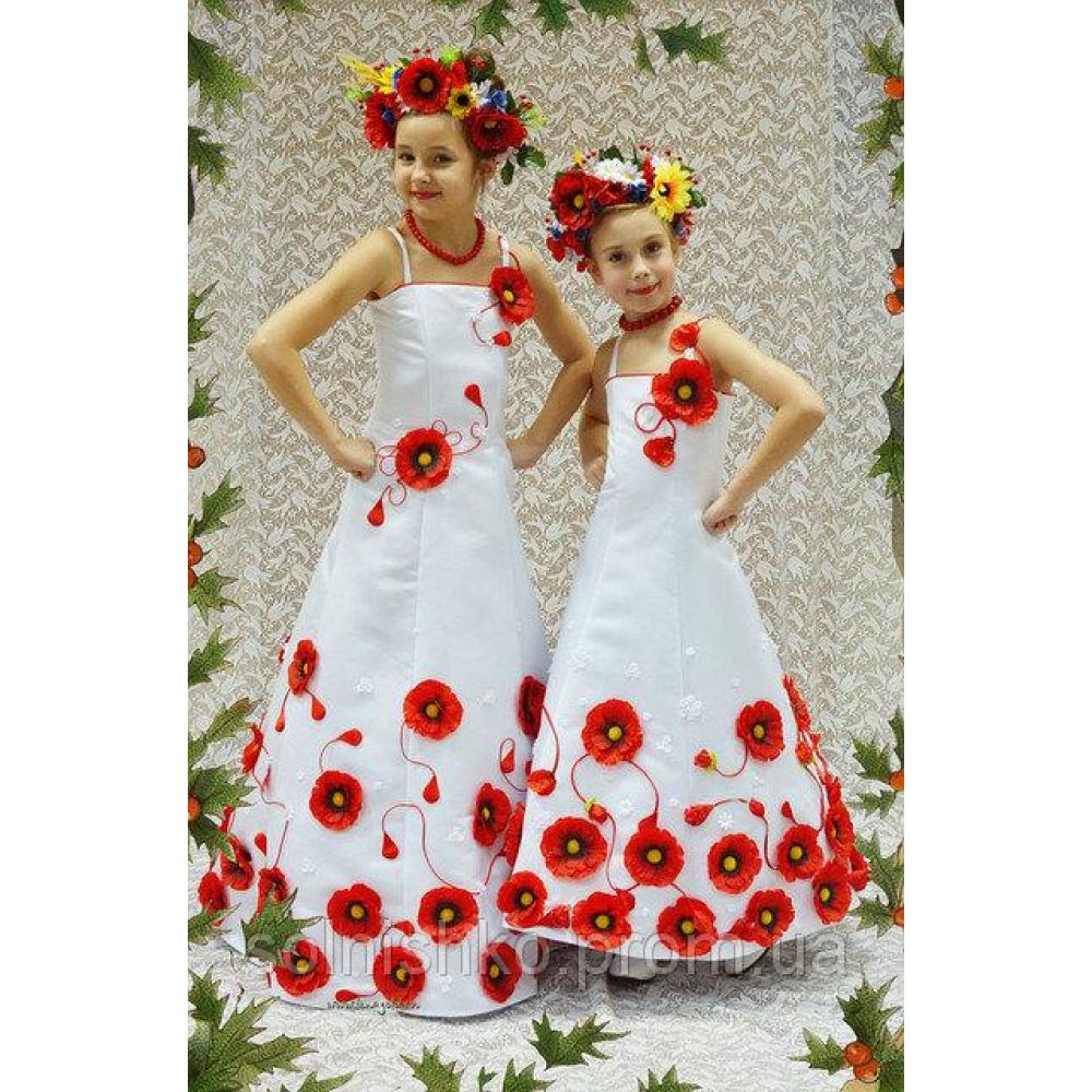 Платье - комплект для девочки Украина (3D-эффект)