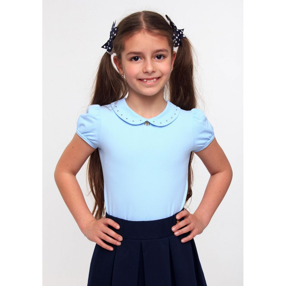 Блуза трикотажная для девочки ТМ Смил 114520/114521 голубой