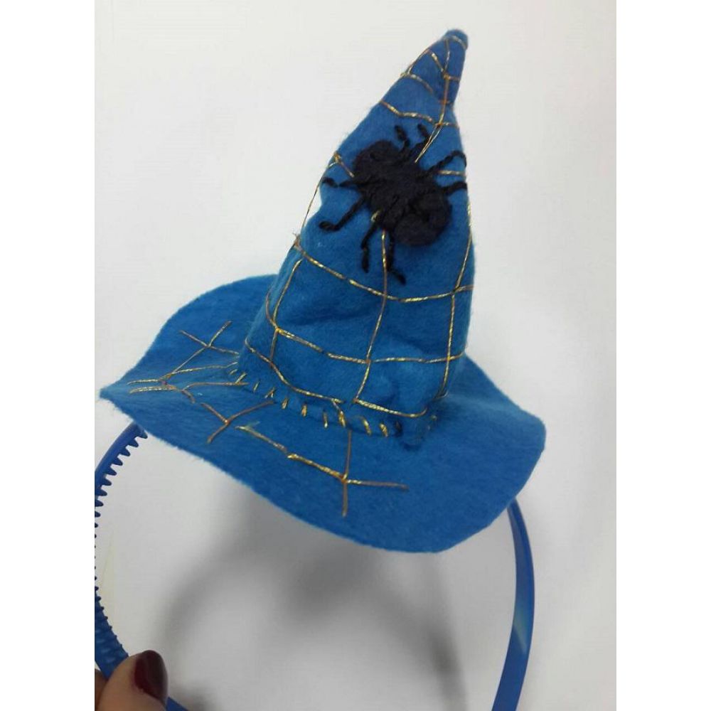 Карнавальний костюм - обруч Капелюх відьмочки синя