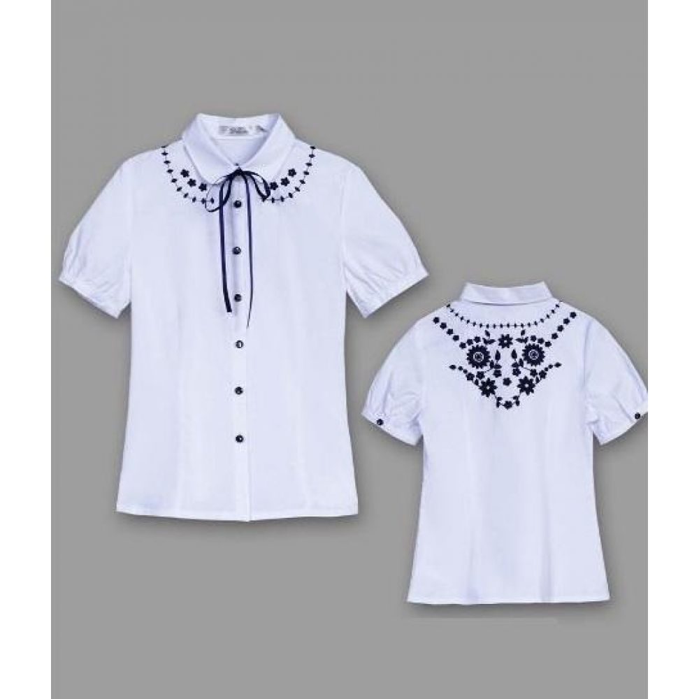 Блуза школьная для девочки Deloras 61231 СИНЯЯ