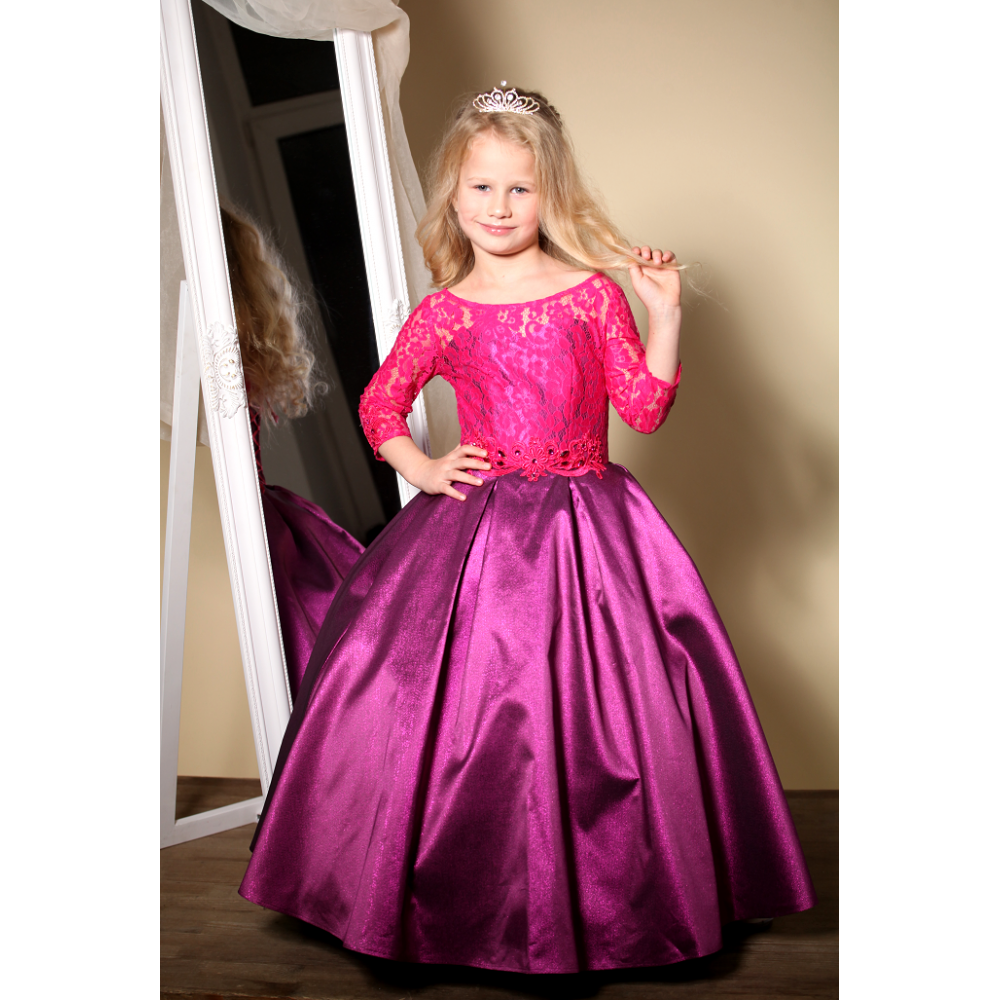 Нарядное платье для девочки Лада парча purple