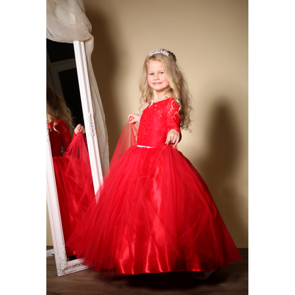 Нарядное платье для девочки Фаина красный