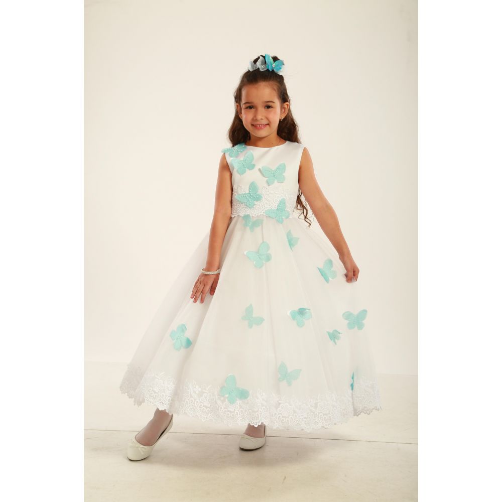 Нарядное платье для девочки Голубые Бабочки