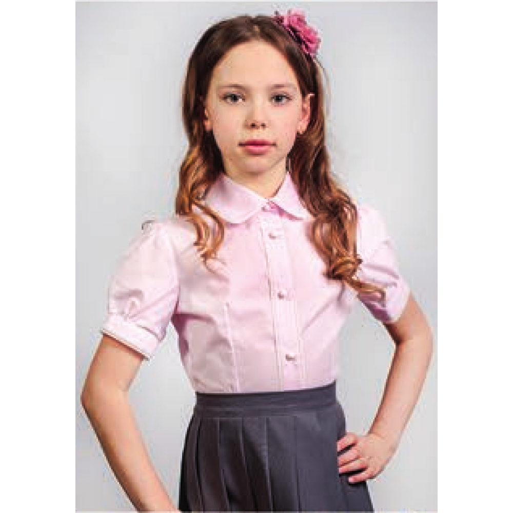 Блуза школьная для девочки 117р ТМ Малена розовая