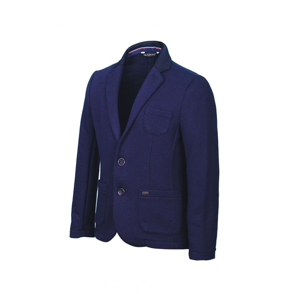 Пиджак трикотажный для мальчика 523/1 синий
