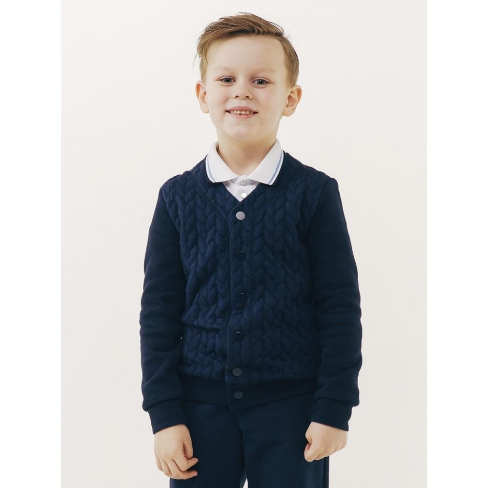 Джемпер - пиджак синий школьный для мальчика 116418/116417