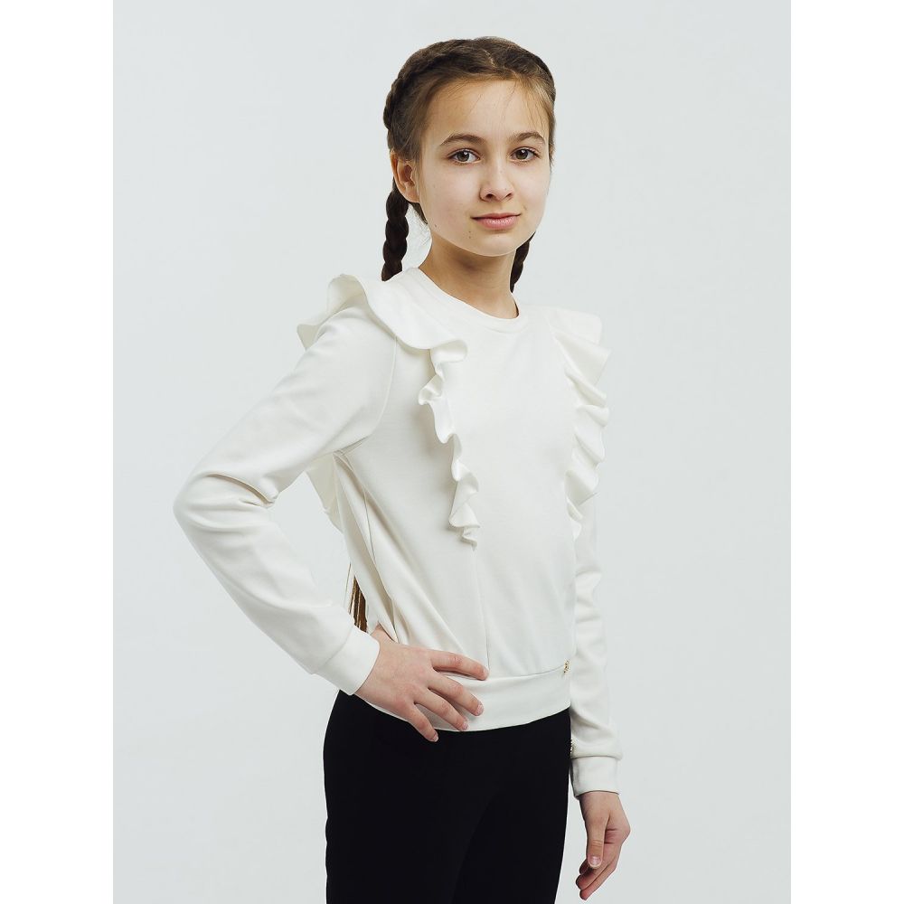 Блуза джемпер - свитшот для девочки 116397/116398 молочный