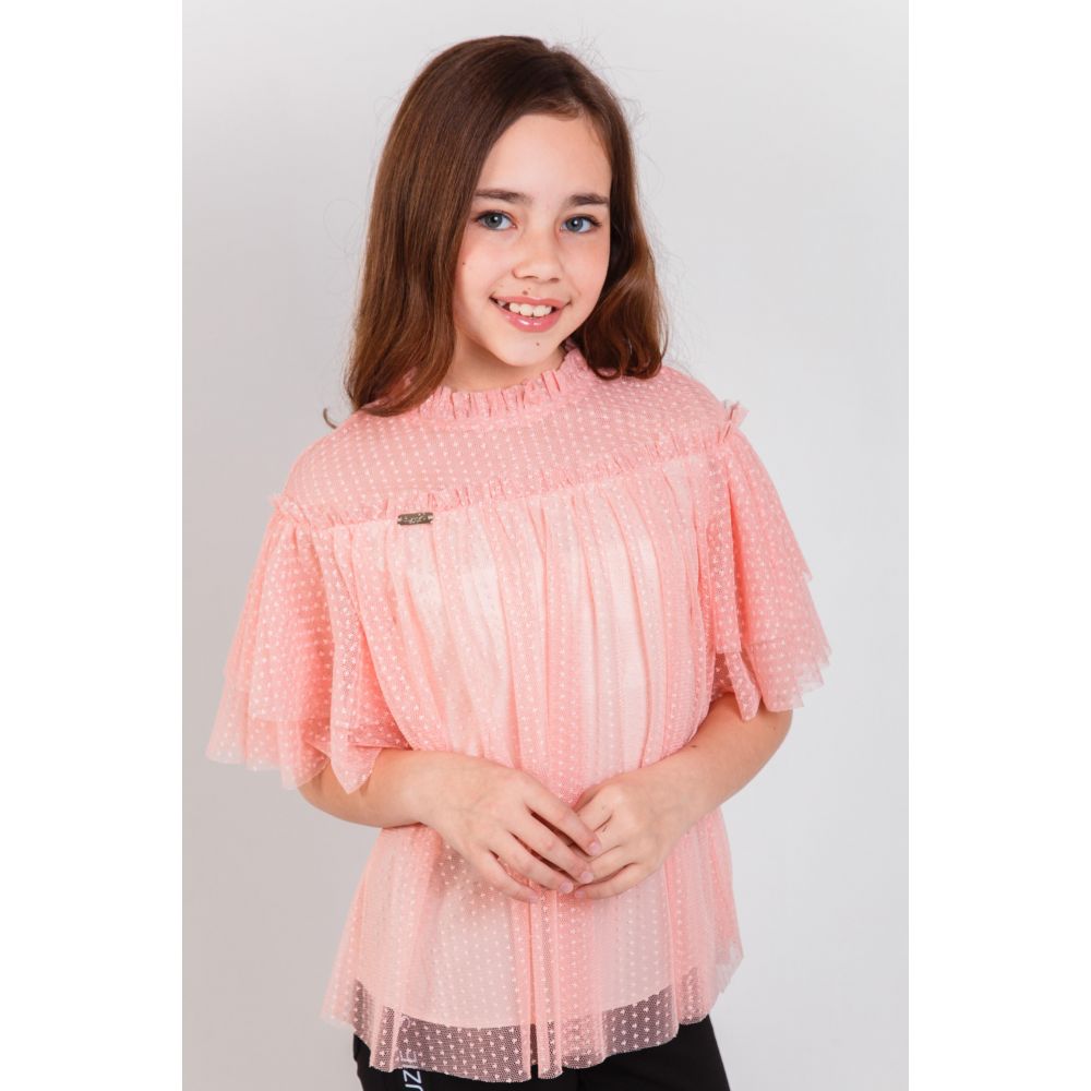 Блуза школьная для девочки 56909 Любава персик Suzie
