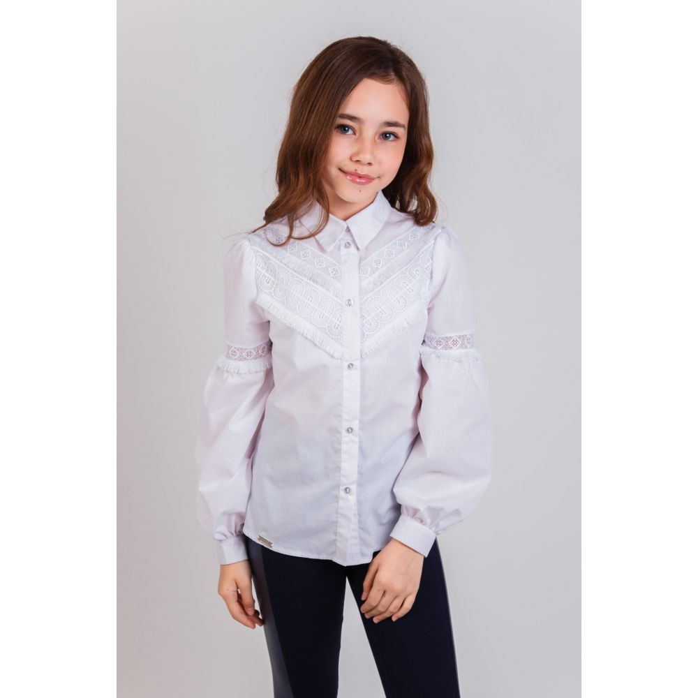 Блуза шкільна для дівчинки 31913 Іларія біла Suzie