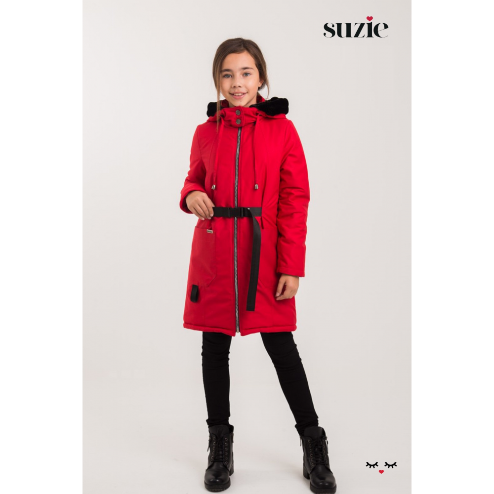 Куртка для девочки Энни красная ТМ Suzie