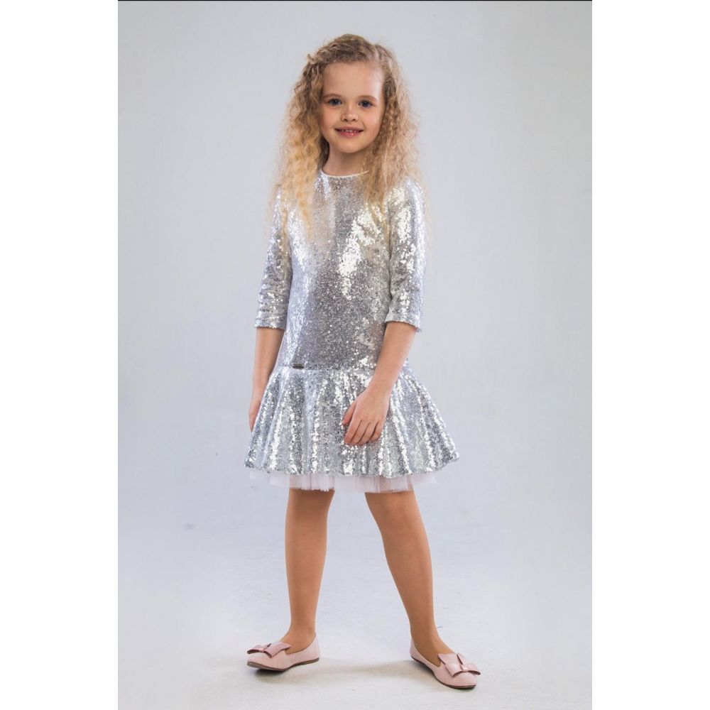 Плаття для дівчинки Ілер срібло ТМ Suzie