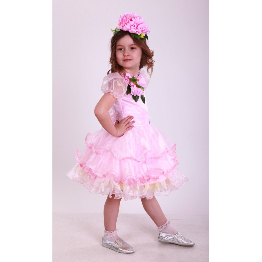 Карнавальный костюм для девочки Цветок розовый Пион