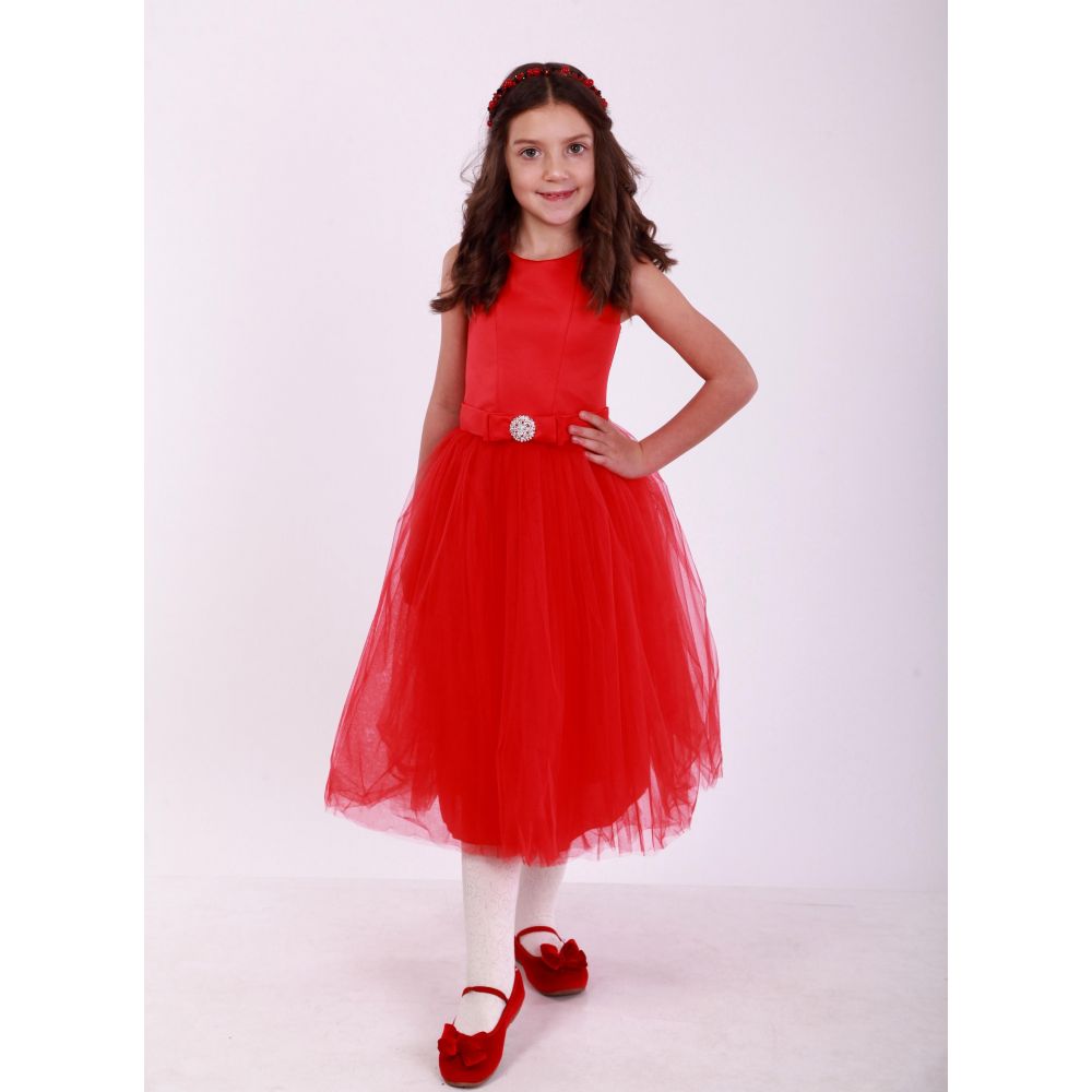 Нарядное бальное платье для девочки 9704 красное