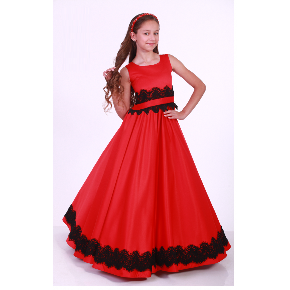 Нарядное бальное платье для девочки 9731 красное