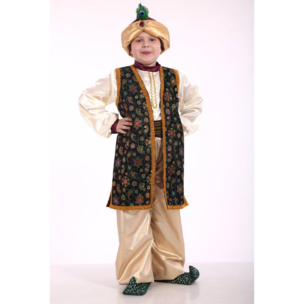 Карнавальный костюм для мальчика Мудрец Султан изумруд