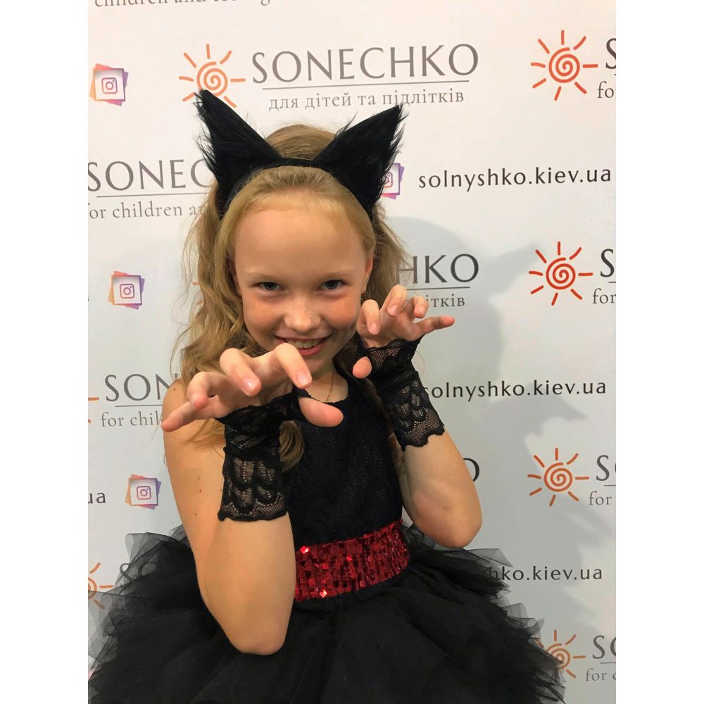 Карнавальний костюм для дівчинки Кішка чорна