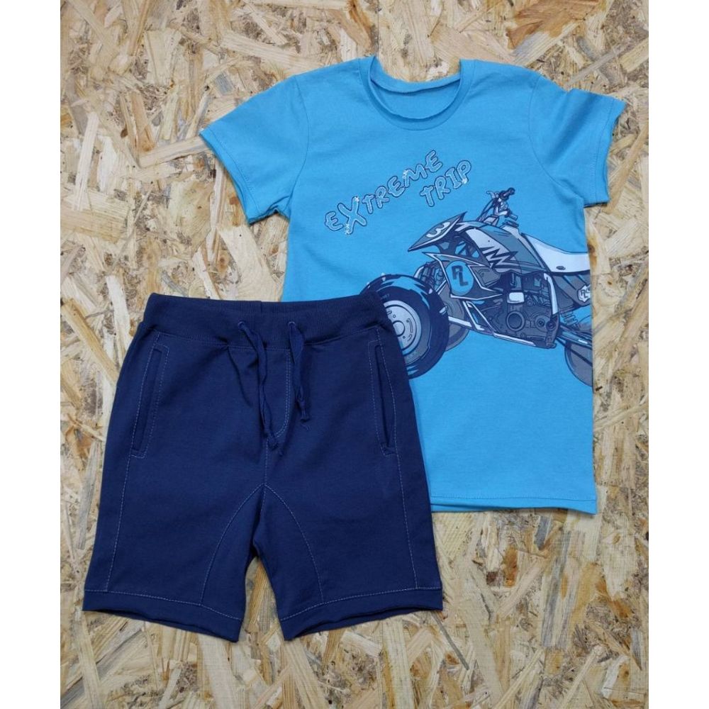 Комплект футболка і шорти для хлопчика 3ТК107Б блакитний ТМ Ля-Ля, Україна