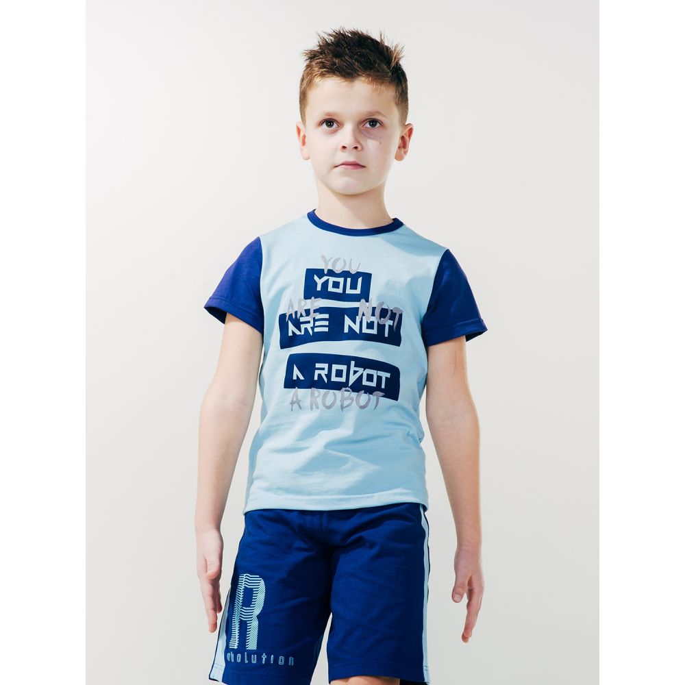 Футболка для хлопчика 110519 блакитна ТМ SMIL