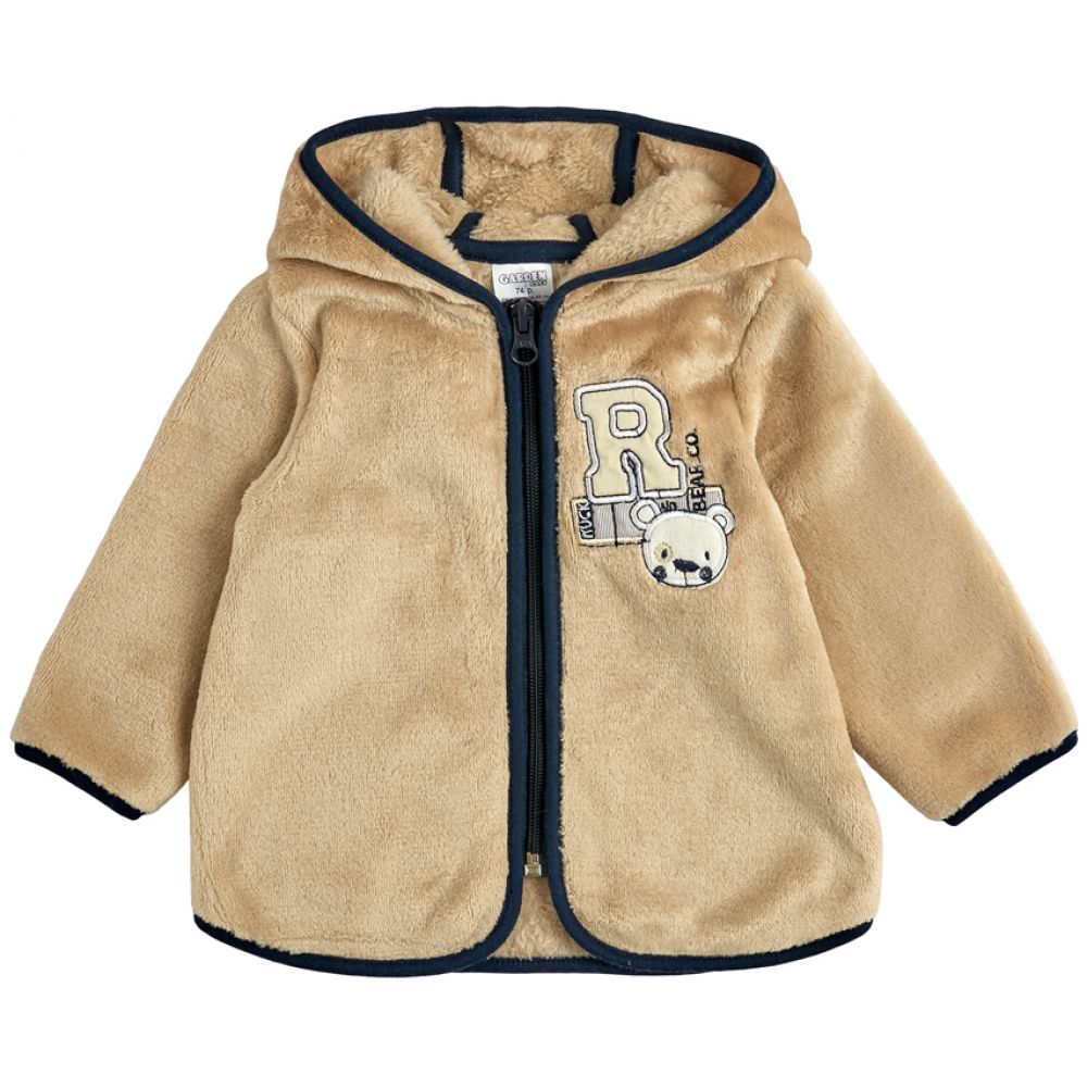 Куртка кофта на молнии для малыша 30009-25 микро-махра капучино