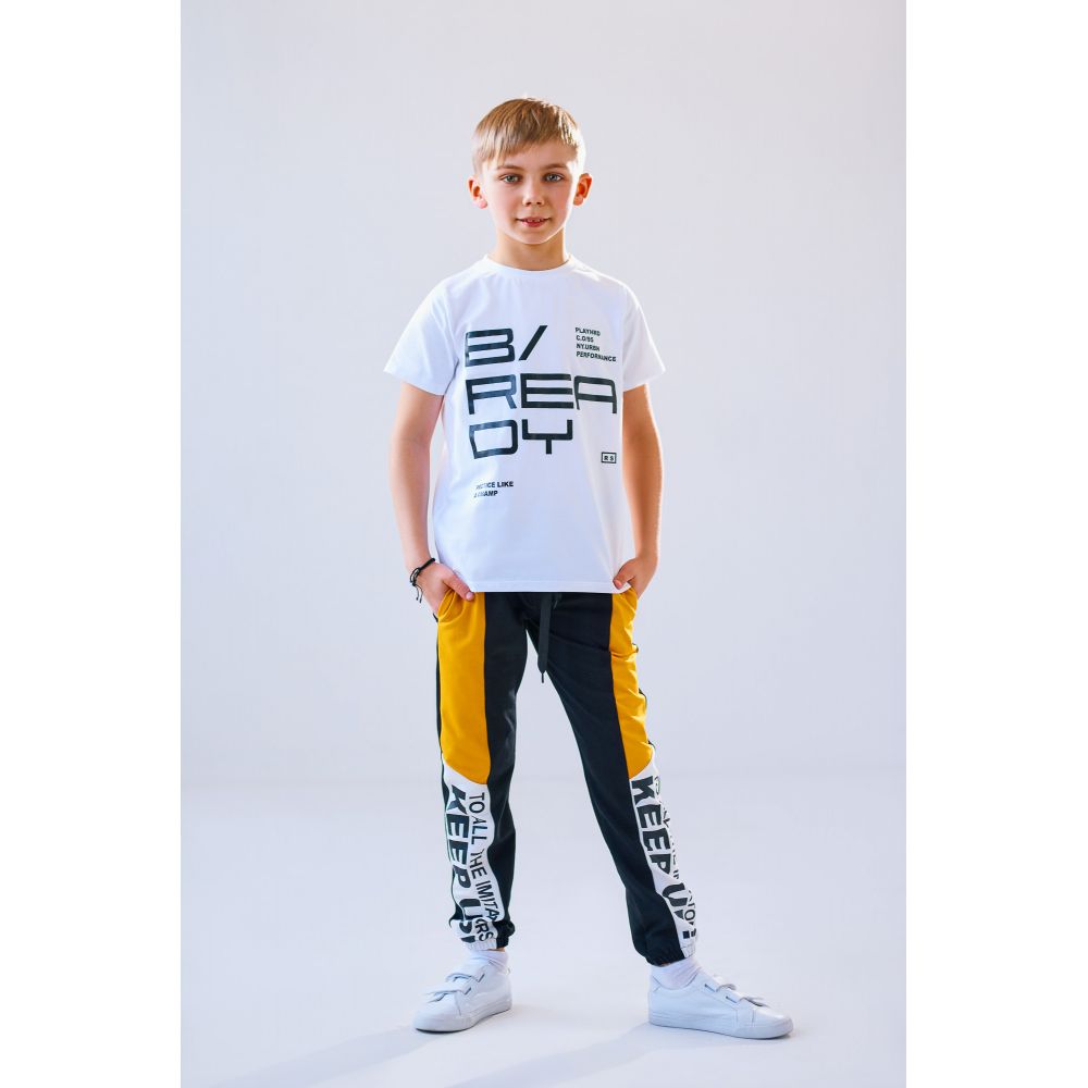 Спортивні штани для хлопчика Тер 4913 чорно-жовті