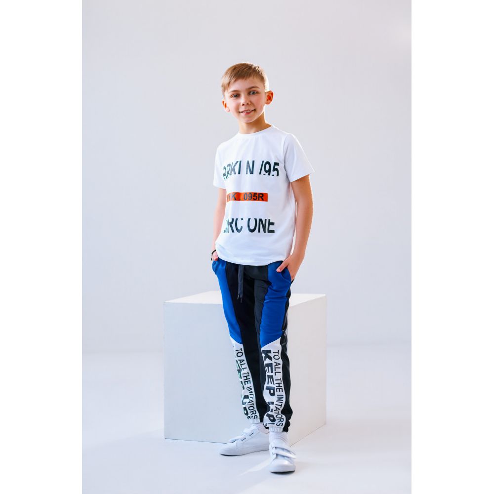 Спортивні штани для хлопчика Тер 4912 чорно-сині