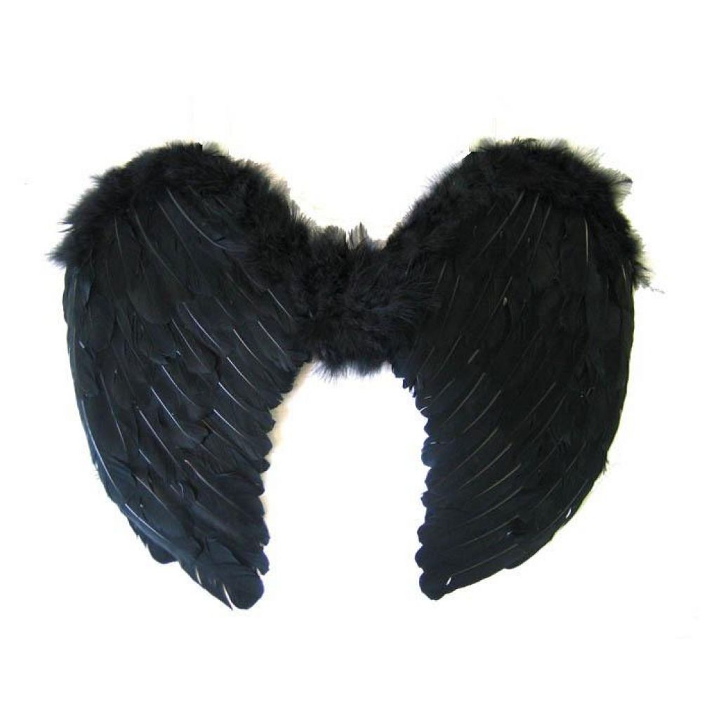 Карнавальний костюм Крила Ангела пір'яні 75 * 50см чорні