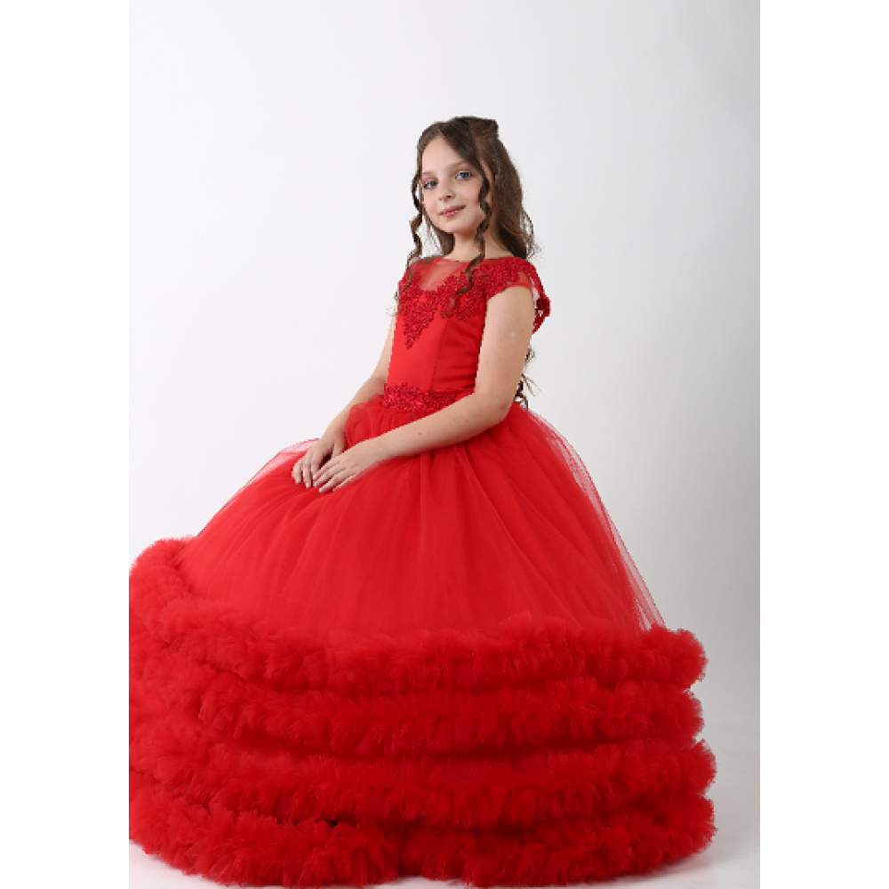 Нарядное платье 9796 красное 