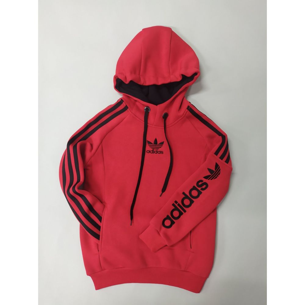 Худи с начесом Adidas красное 