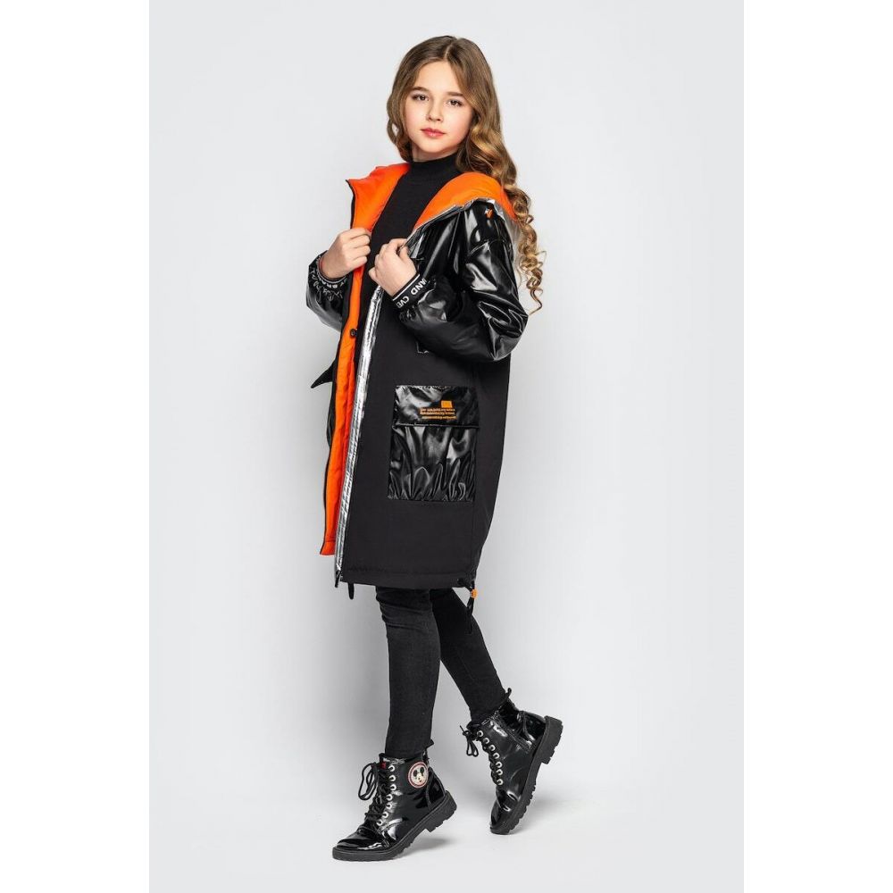 Куртка Наоми черно-оранжевая