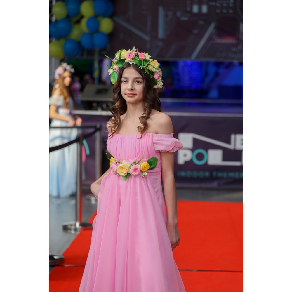Карнавальный костюм Весна розовое от Sonechko c венком ручной работы