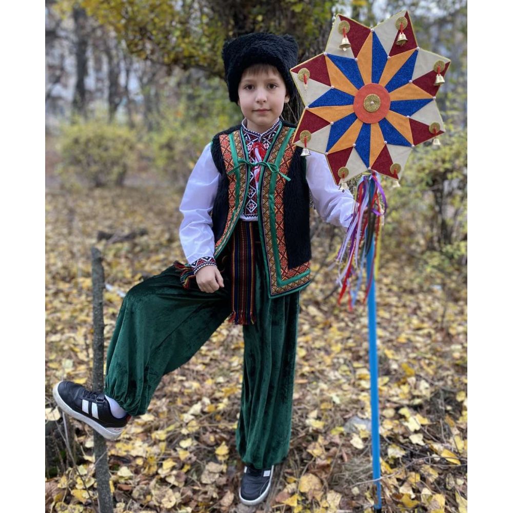 Костюм Гуцул Колядник Богдан зеленый