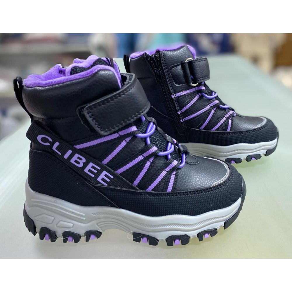 Черевики зимові HB360 чорно-фіолетові