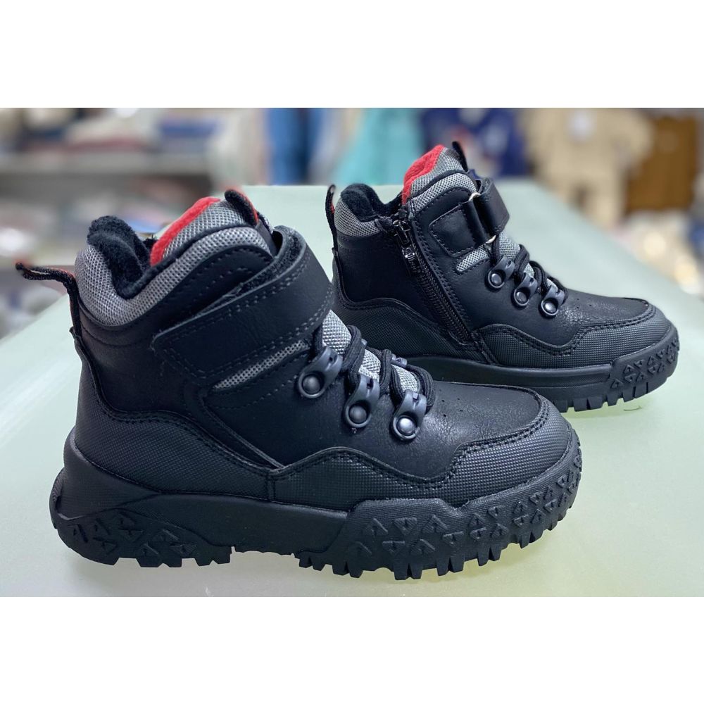 Черевики зимові HB591-1 чорно-сірі