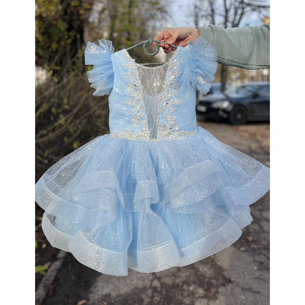 Нарядна сукня Блиск блакитна Сніжинка Лялька