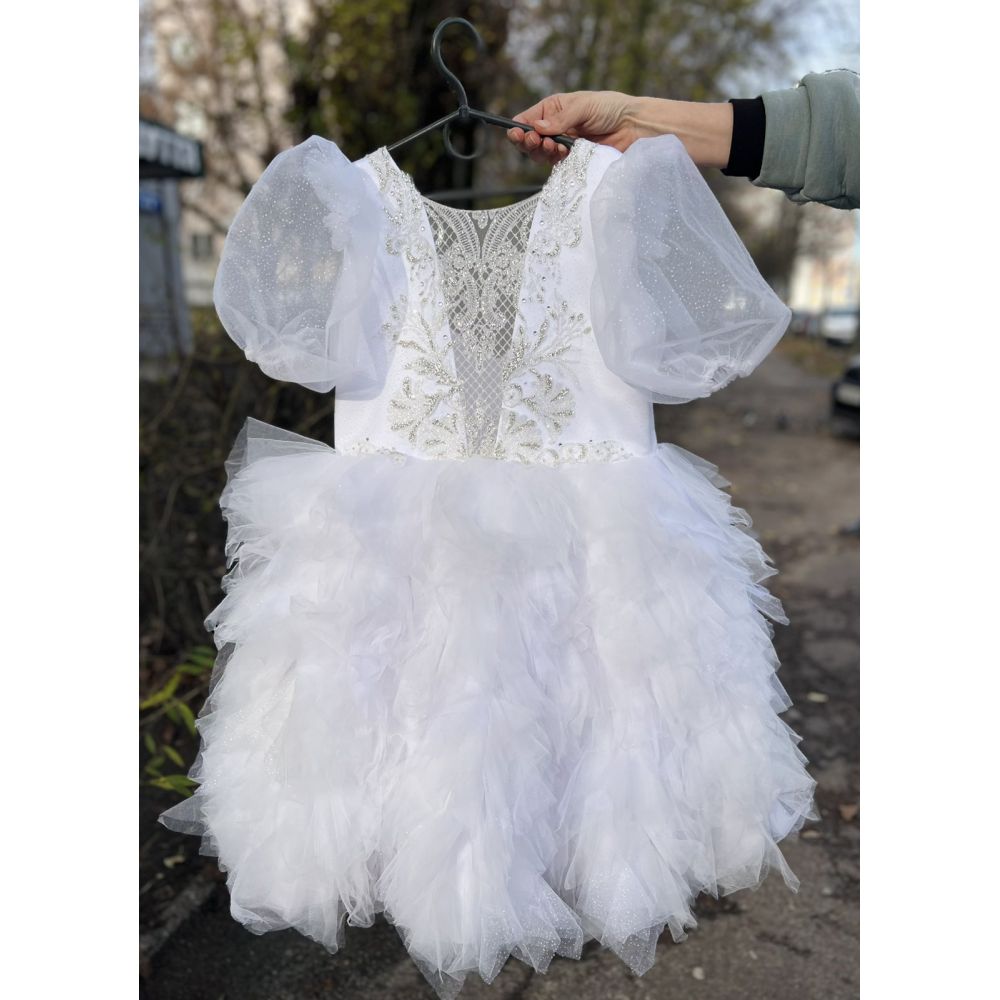 Сукня блиск пушистик біле Сніжинка