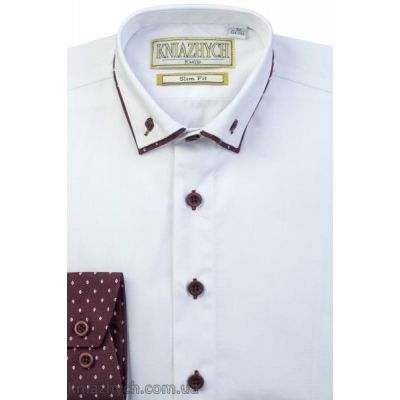 Рубашка для мальчика Vivat/K915sl белая+бордо