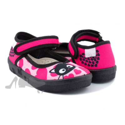 Туфли текстильные 362-457 Diana черно-розовая, котик 
