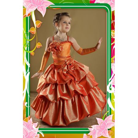 Святкове плаття Балон 2718 помаранчеве