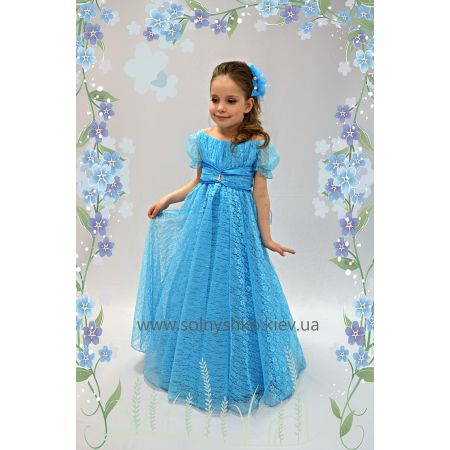 Ошатне плаття для дівчинки Діана 5708 бірюза