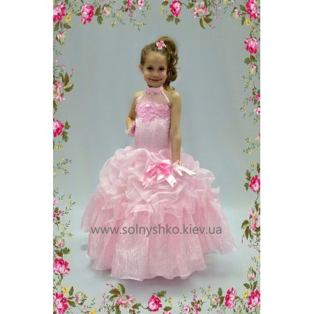 Ошатне плаття Американка Посипання 1701 рожеве