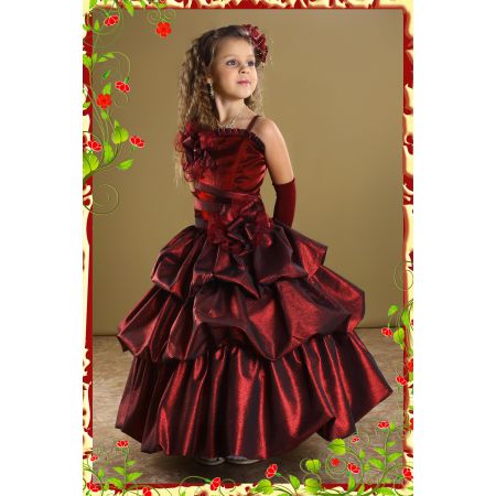 Святкове плаття для дівчинки Балон бордо 2720