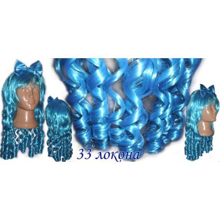 Карнавальный костюм Парик Мальвина (локоны)