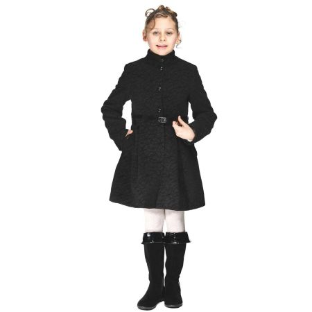Пальто для девочки Д-083 черный принт 