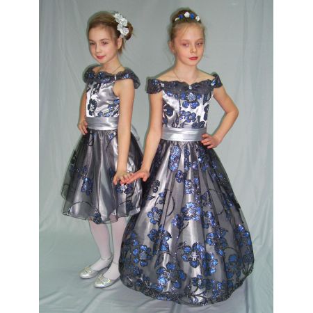 Ошатне плаття для дівчинки 2803 срібло