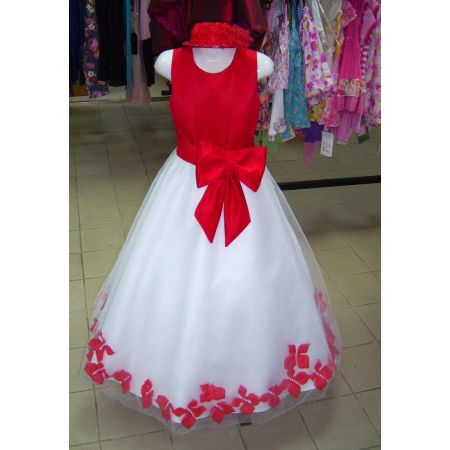 Прокат Нарядное платье для девочки Лепестки длинное